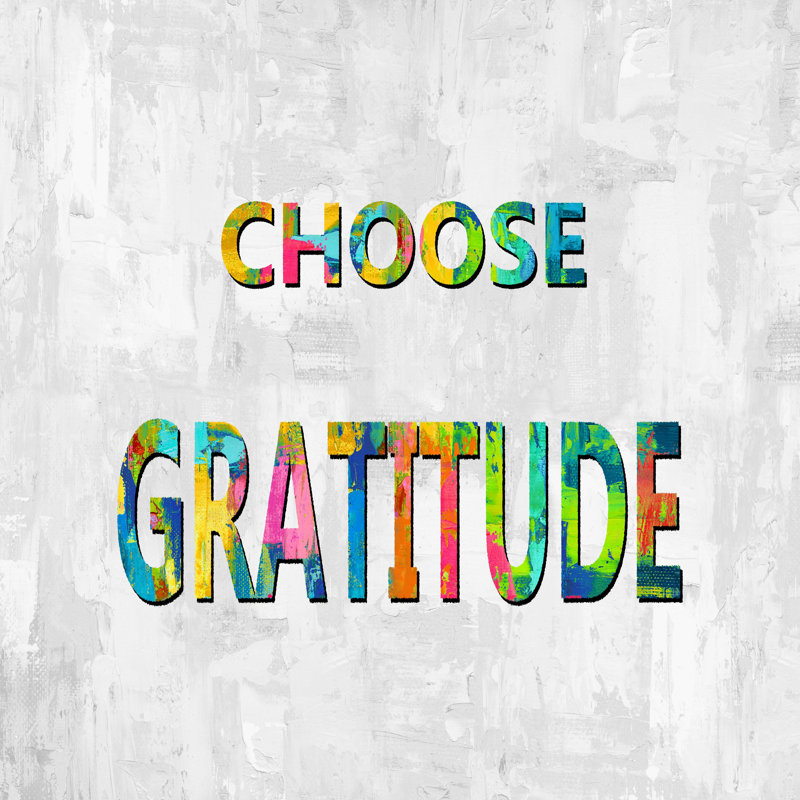 Choisissez la gratitude arc-en-ciel, H 12 po x l 12 po
