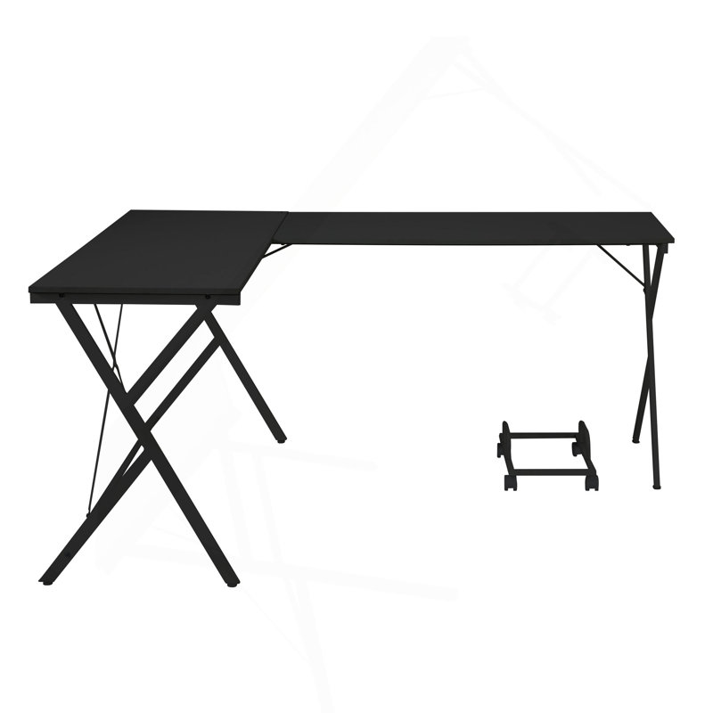 Versatile Computer Desk With Space-Saving L-Shape And Sturdy Construction, Black