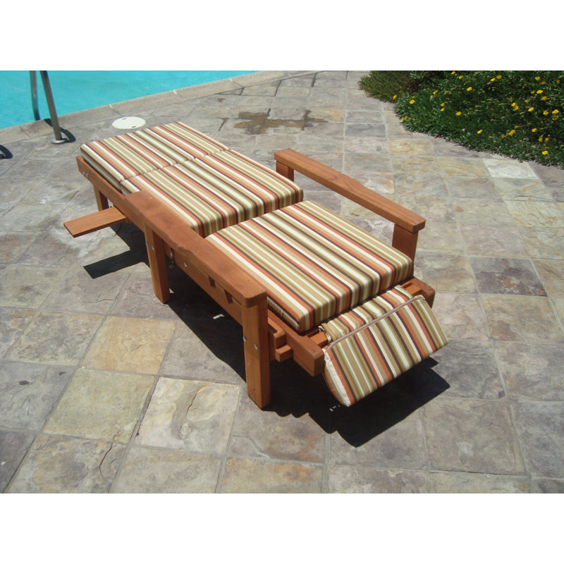 Varda 72'' Long Reclining Single Redwood Chaise, Super Deck