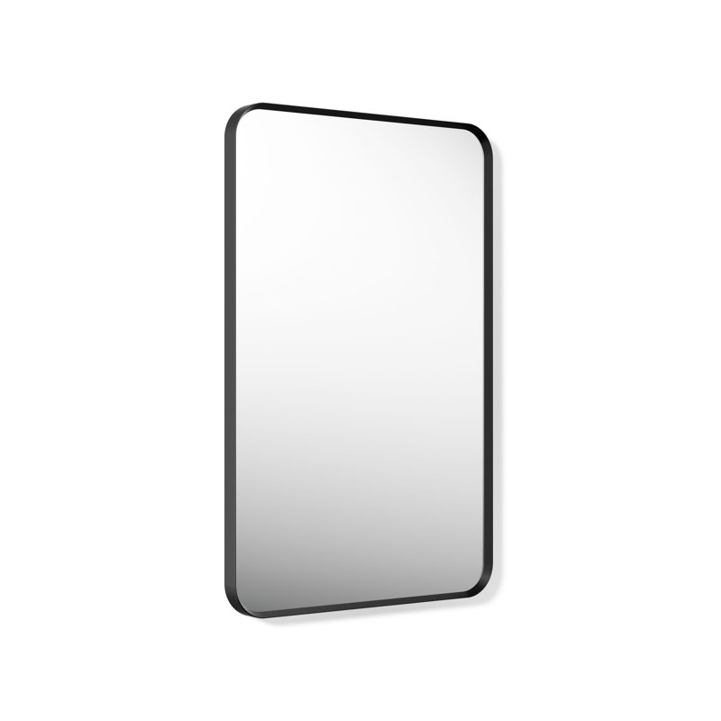 KOHLER Essential Rectangular Wall Mirror, Bathroom / Vanity Mirror with Frame, Matte Black, 34" x 22"