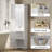 68" Tall Freestanding Narrow Bathroom Cabinet - Lights, Storage, Doors (Solid Wood/Bamboo, 4 Finishes)