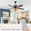 Ventilateur de plafond 52 po à 5 pales soudé à la main avec télécommande