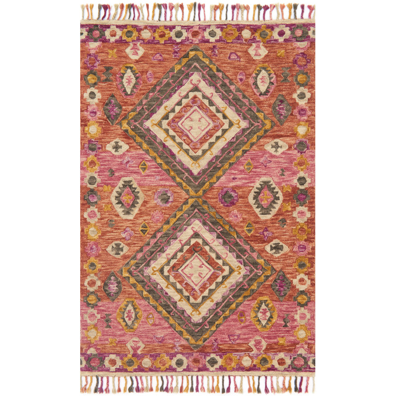 Tapis en laine crocheté à la main Randall, Rectangle 3 pi 6 po x 5 pi 6 po