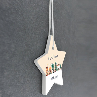 Xmas Christmas Wishes Star Shaped Ornament