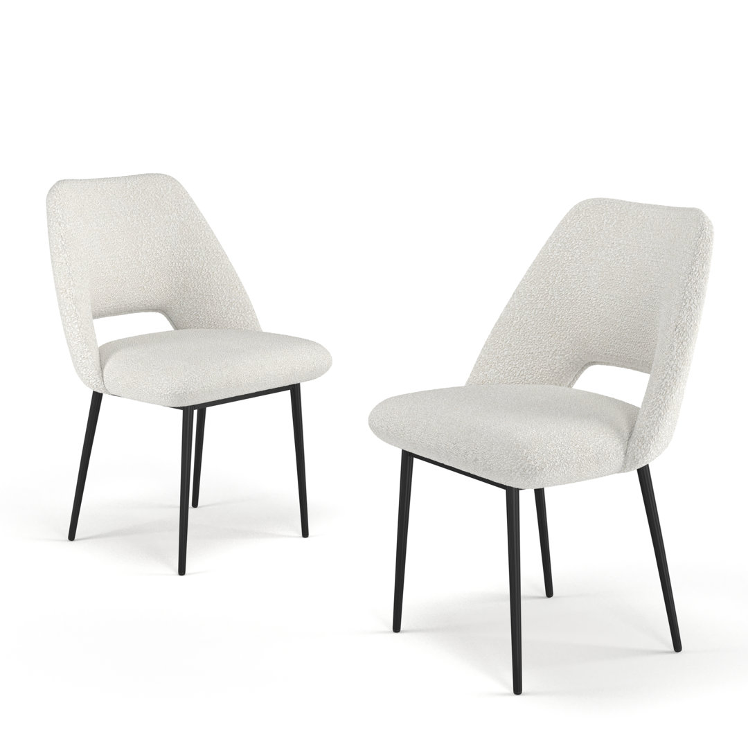Valdez Boucle Dining Chair (Set of 2) AllModern Upholstery 
