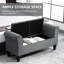 Banc avec repose-pieds capitonné et accoudoirs roulés-1164984507
