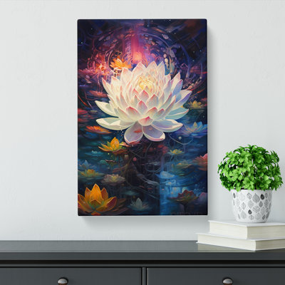 Lotus Flower Futurism - Wrapped Canvas Print