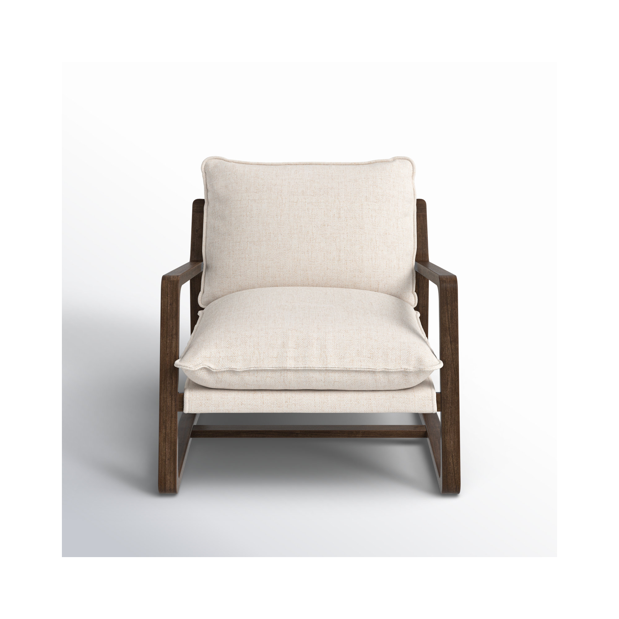 Goldberg Wooden Frame Armchair, Thames Cream Performance Weave, Burnt Parawood