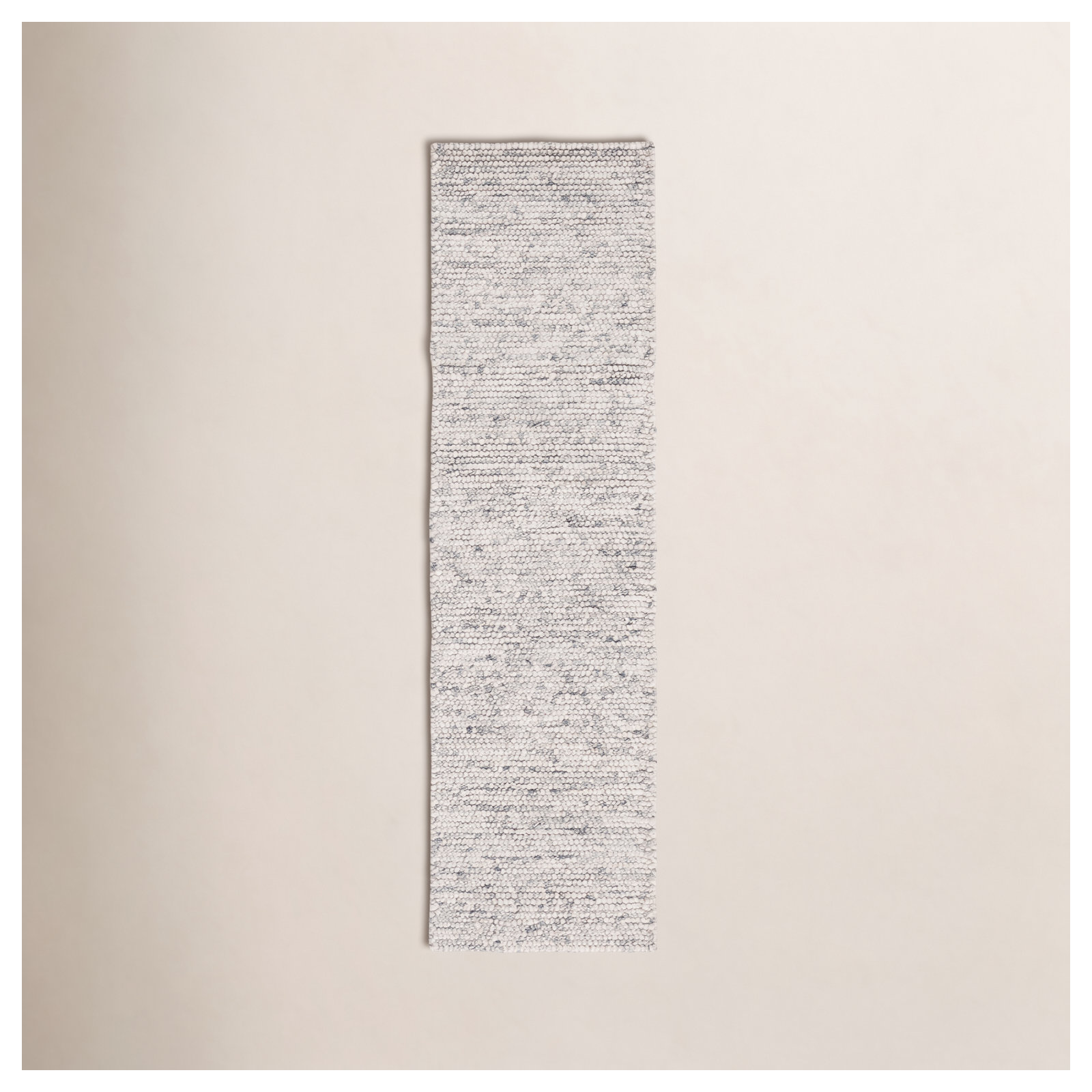 Elle Handmade Light Grey / Ivory Rug , Runner 2'3" x 6'