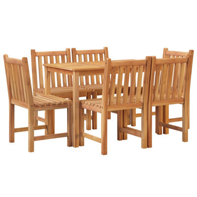 Yun 6 - Person Teak Solid Wood Patio Dining Set Rectangular Table