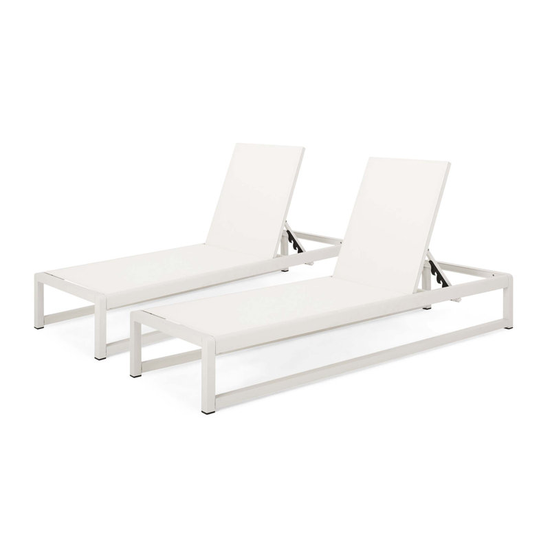Modesta Chaise Lounge, White