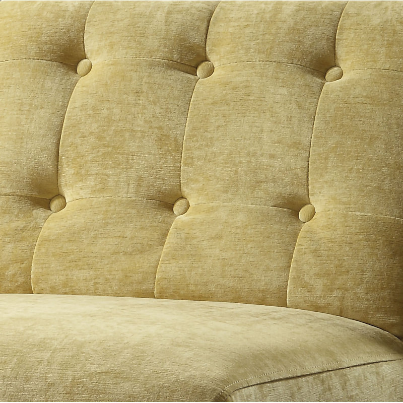 Upholstered Accent Chair, Yellow Polyester Blend