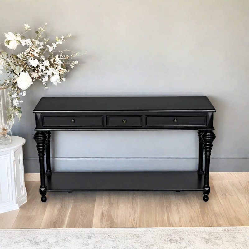 Console Retro Classical, H 33,86 po x l 59,06 po x P 17,72 po, Noir
