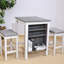 3 pièces pour la salle à manger, finition rustique, tablettes intégrées, tabourets peu encombrants, idéal pour et avec rangement, style moderne, fabrication, assemblage rapide coussiné