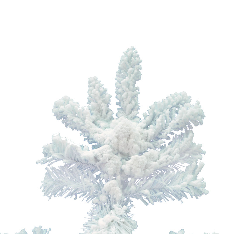 Arbre de Noël artificiel épinette blanc floqué, H 7,5 pi