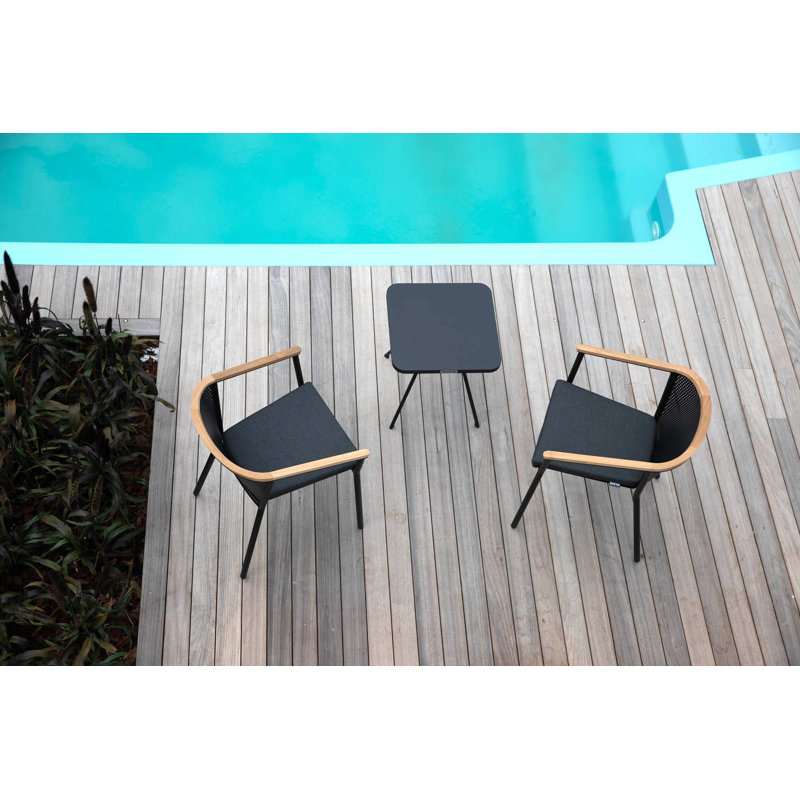 Riad Outdoor Dining Armchair, Anthracite, No Cushion