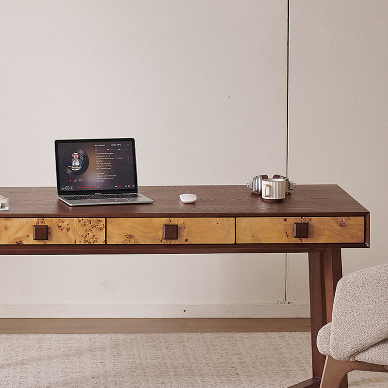 Vintage-Style Solid Wood Office Desk