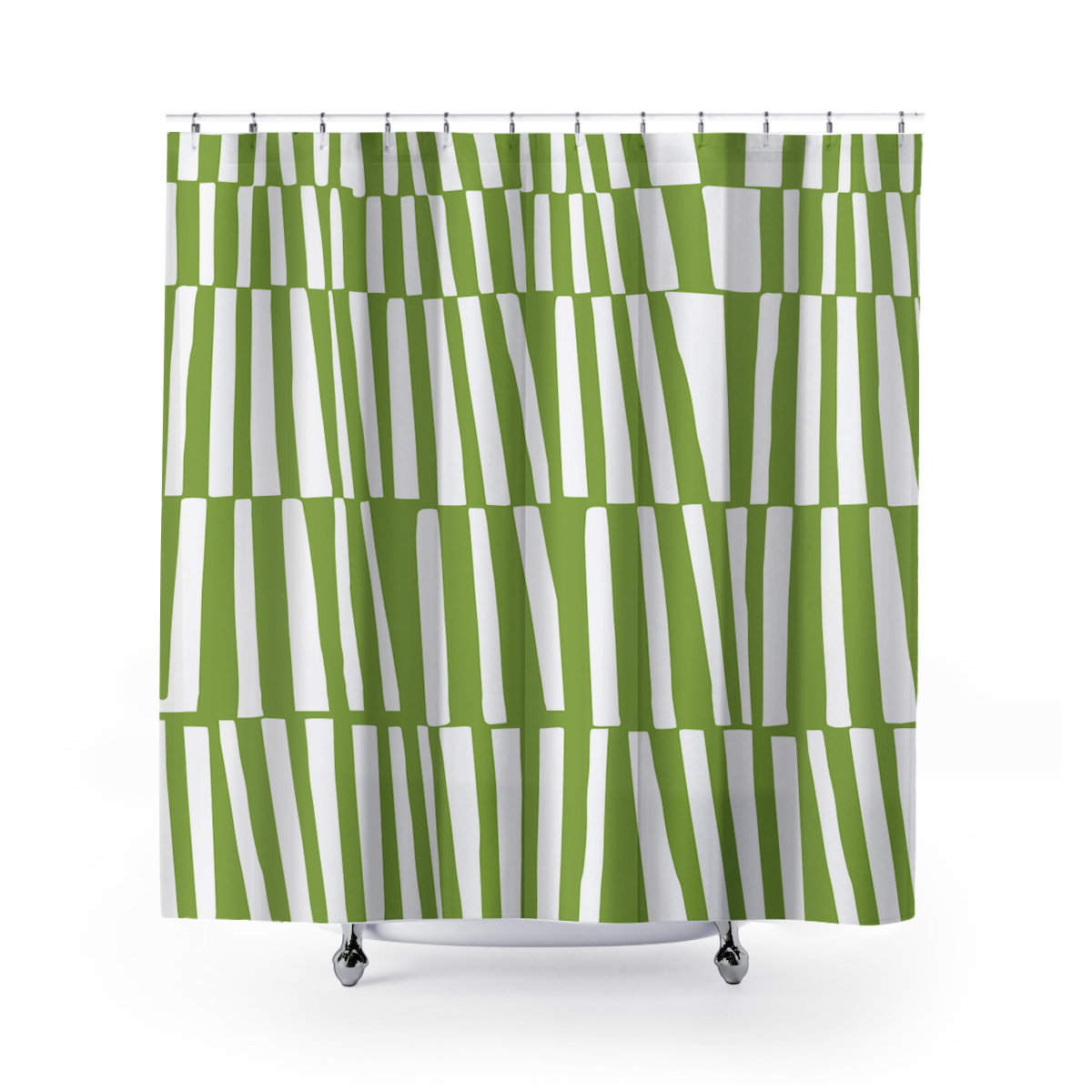 Thora Abstract Mid-Century Shower Curtain, Chartreuse