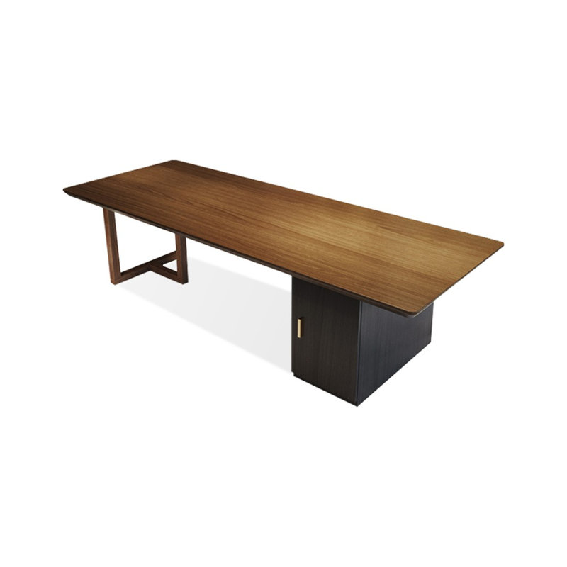 Walnut Rectangular Solid Wood Executive desk, 29.53" H x 94.49" W x 31.5" W