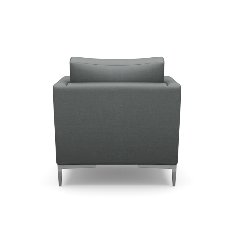 Aiden Accent Chair, Linden Delft, Polished Stainless