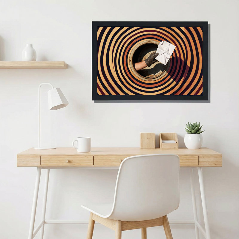 Art mural sur toile orange et noir, H 24 po x l 36 po