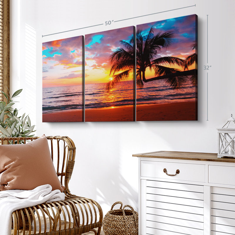 «Sunset Island» sur toile, H 50 po x l 32 po