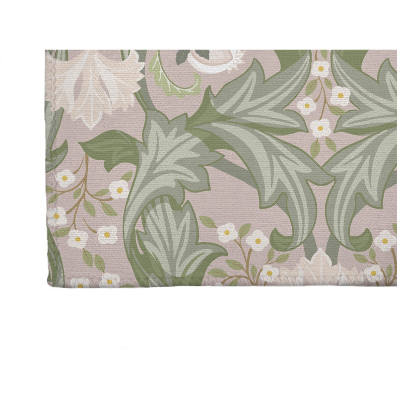 Ogee Leaf Outdoor Rug, Runner 2'6" x 8'