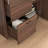 Desk Cabinet For Home Office Efficiency - With Storage Walnut Particle Board Small Spaces Drawer And Shelves Dorm Use Color