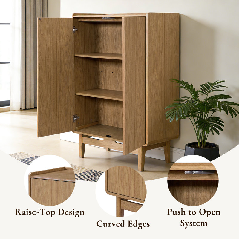 31.1'' W Oak Accent Cabinet with Doors