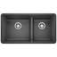Precis SILGRANIT 33" L X 18" W Double Bowl Undermount Kitchen Sink-10529354