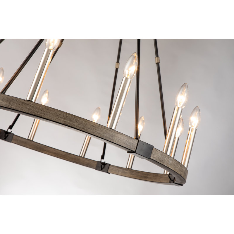 Lustre de style campagnard 12 lumières Addyson