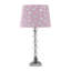 Lampe de table 22 "en cristal avec abat-jour rose et blanc