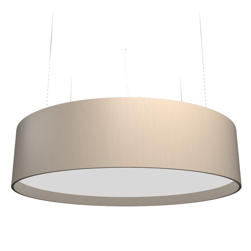 Lustre tambour unique à 1 lumière DEL Cilíndrico, 9.84" H x 35.43" W x 35.43" D, Cappuccino biologique
