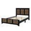Ensemble de chambre à coucher 4 pièces, lit plateforme de ferme avec décoration en bois, table de chevet et commode avec poignée en métal-794937216