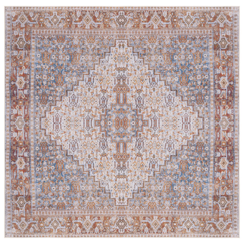 Tapis beige / rouille Z /barth 166 M / W Ziebarth, Carré de 6 pi