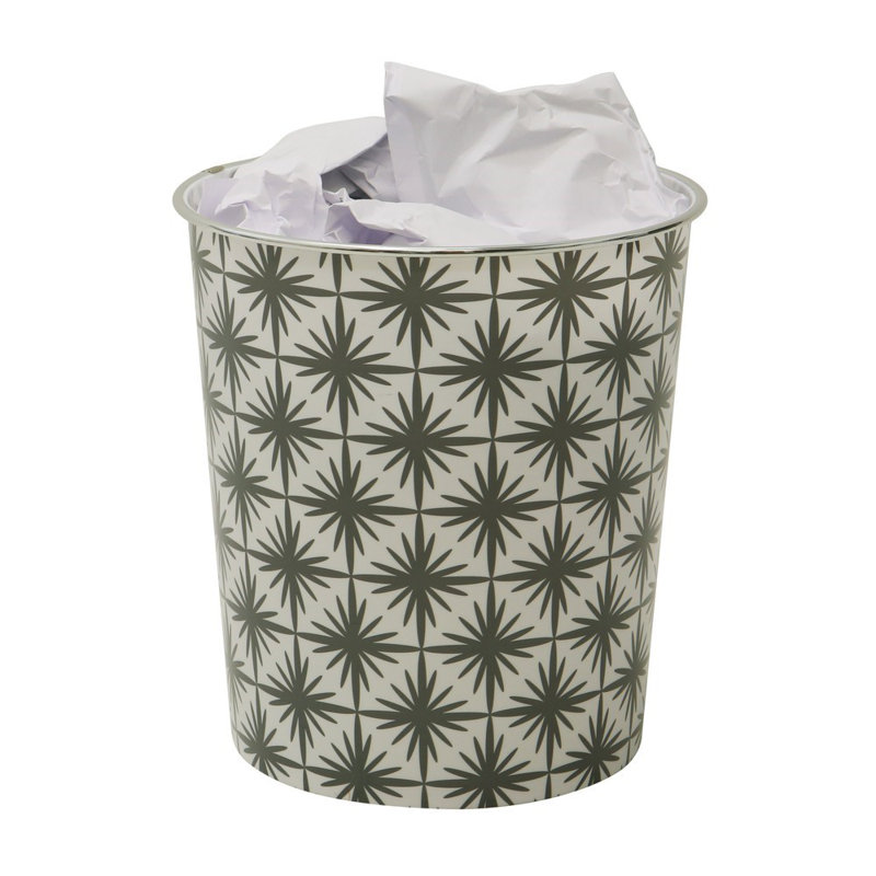 JVL Polypropylene WITH SILVER METAL TRIM ON TOP Decorative Bin