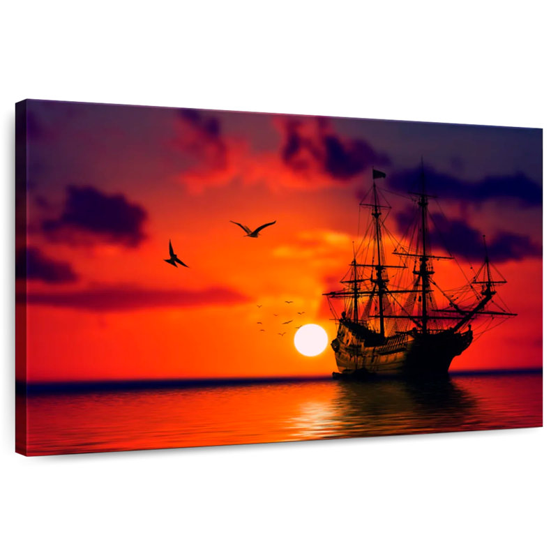 Mehar Ship Sunset, 32" H x 48" W