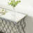 Tring Metal Geometric Silver Console Table with Mirrored Glass Top