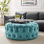 Grand repose-pieds rond en velours Performance-1470650296