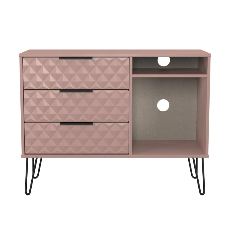 Tarkio 3 Drawer TV Unit, Pink