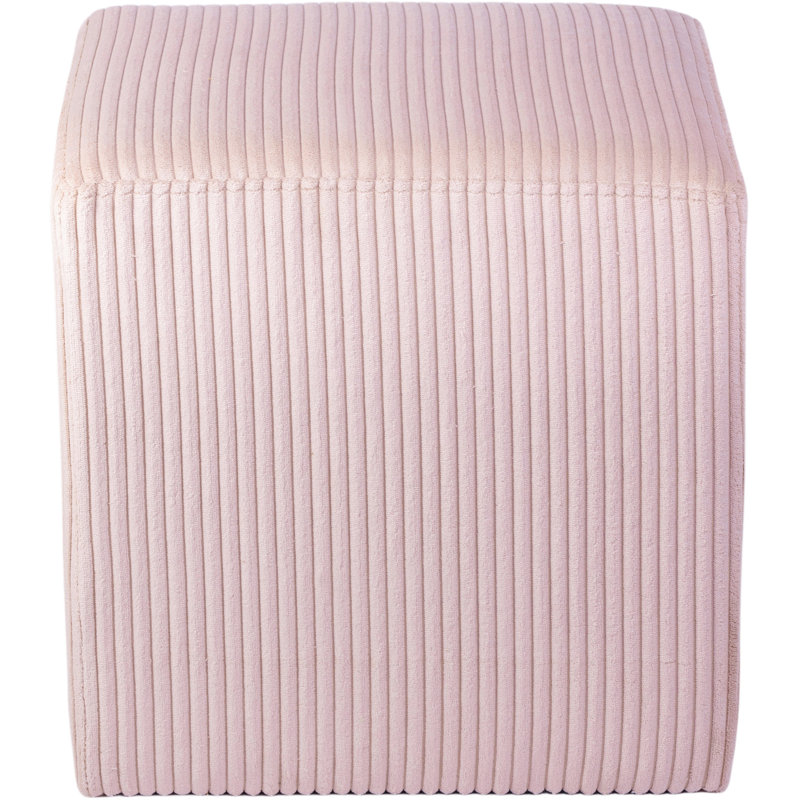 Roy Baber Upholstered Ottoman, Pink Microsuede Fabric
