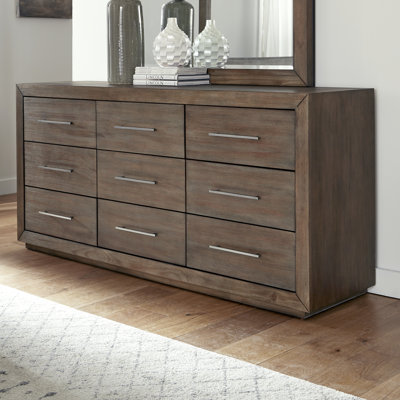 Solid Wood 182.88cm W 9 - Drawer Chest of Drawers