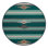 Washable Emerald Light Gray Striped Area Rug