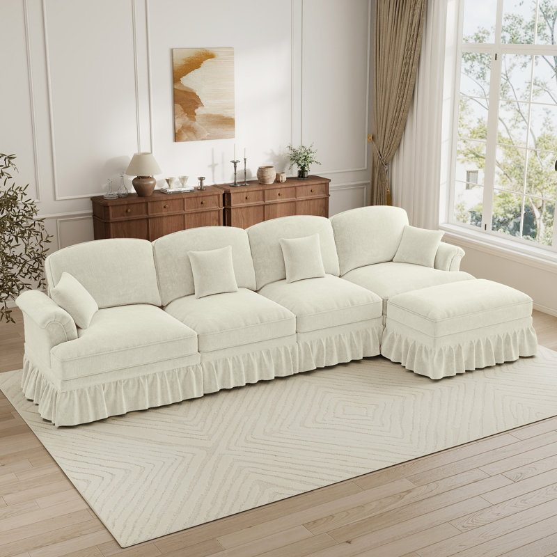  Sectionals Sofa, Living Room Set, L Shape Sofa, For Living Room, Beige Chenille