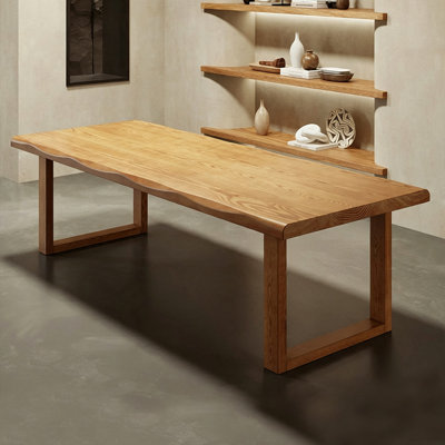 Burlywood Rectangular Solid Wood Dining Table