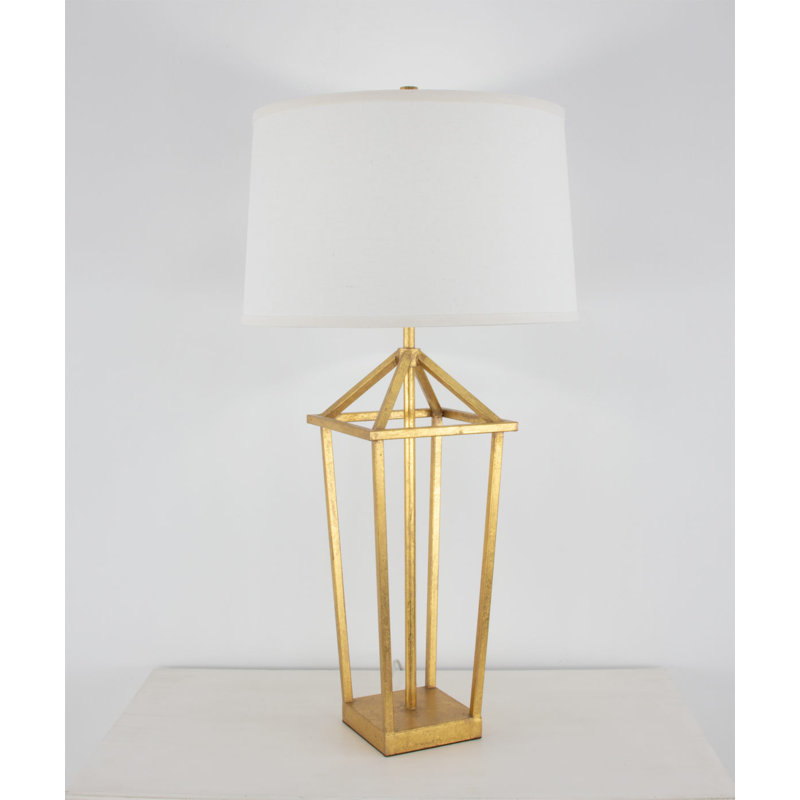 Demi Table Lamp, Gold Leaf, White