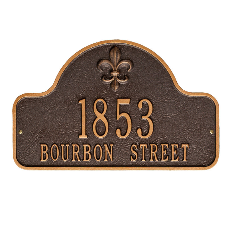 Lexy 2-Line Wall Address Plaque, Antique Copper, Yes