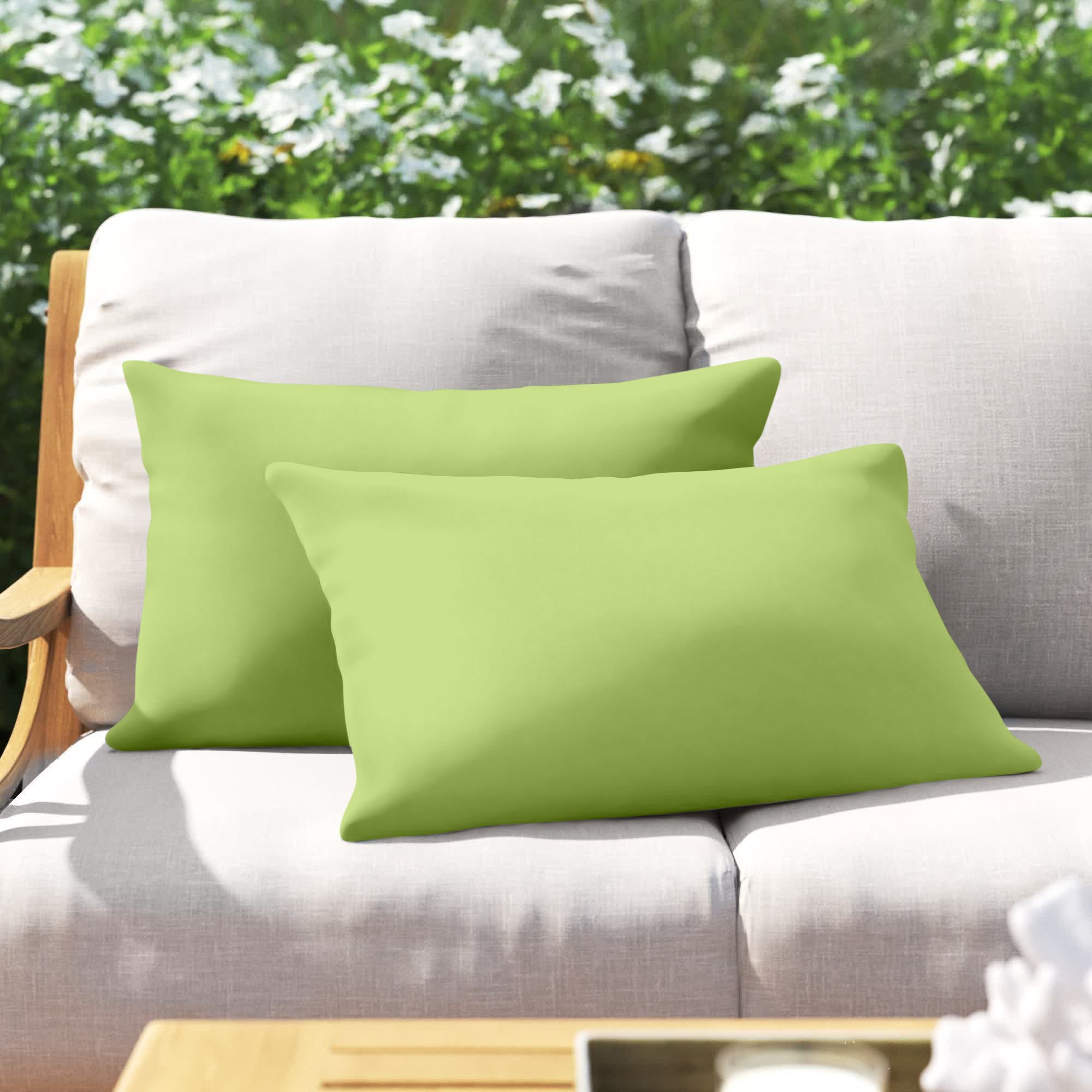 Almeda Indoor/Outdoor Lumbar Throw Pillow, Fresco Daffodil, 12" x 24"