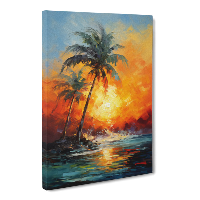 Palm Tree Expressionism No.2 - Wrapped Canvas, 60cm H x 40cm W x 3cm D