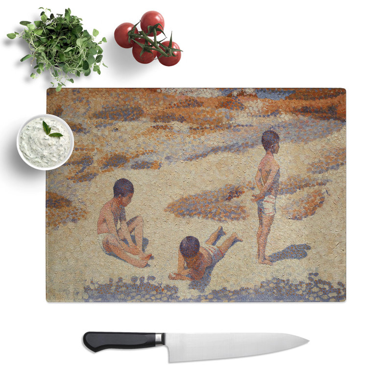 The Beach at Cabasson by Henri-Edmond Cross Chopping Board, 28.5cm W x 39cm L